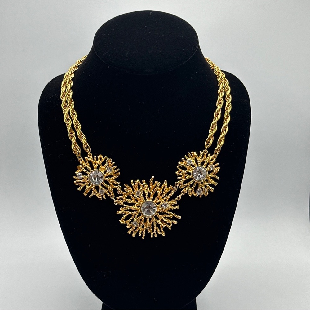 Kenneth Jay Lane Necklace KJL for Avon Gilt Crystal #241‎